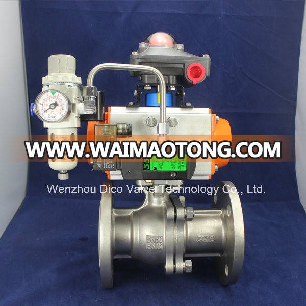 Double Pneuamtic Actuator Floating Ball Valve with Limit Switch and Solenoid Valve