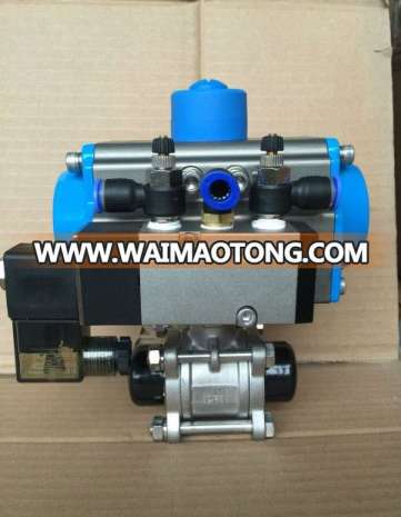 Aluminium Piston Pneumatic Clamped Ball Valve with Solenoid Valve