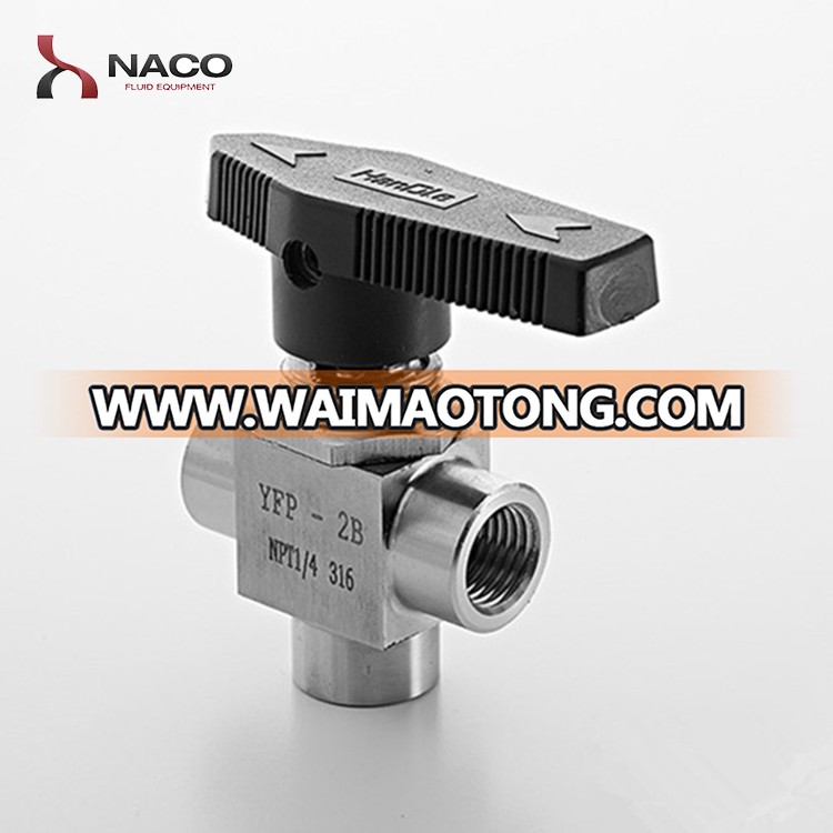 Female Thread One Piece SS316 3 Way 1/4 NPT Ball Valve for Oil and Gas