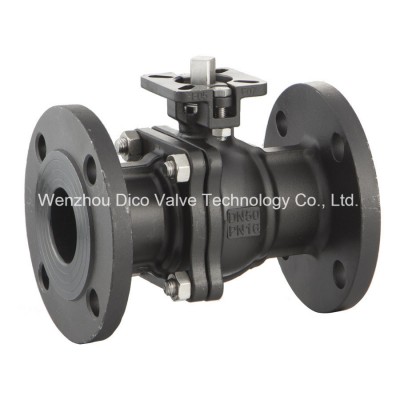 Dico Investment Casting Carbon Steel Mounting Pad 2PC Floating Flanged Ball Valve