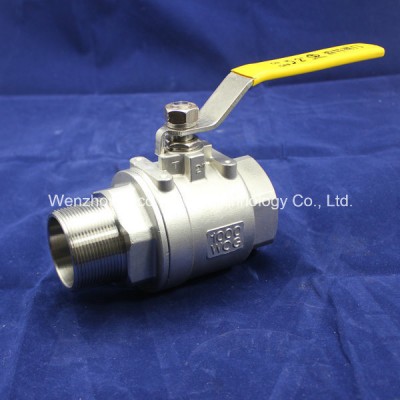 Straight Way 2 Pieces Water Ball Valve with Yellow Handle